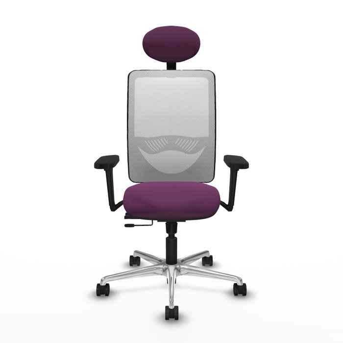 PIQUERAS Y CRESPO Silla de oficina Zulema con mecanismo Sincro/Traslack, Morado y Blanco