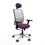 PIQUERAS Y CRESPO Silla de oficina Zulema con mecanismo Sincro/Traslack, Morado y Blanco