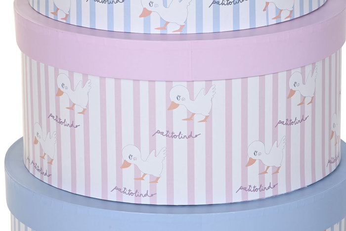 DKD Home Decor Set de 10 Cajas de Almacenaje Patitos Rosa y Azul DKD Home Decor Set de 10 Cajas de Almacenaje Patitos Rosa y Azul