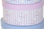 DKD Home Decor Set de 10 Cajas de Almacenaje Patitos Rosa y Azul