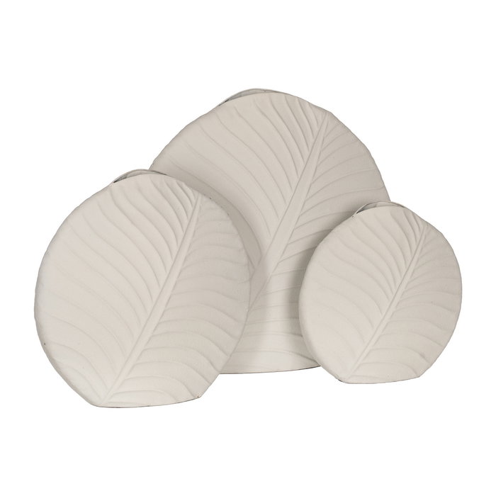 Jarrón Blanco Metal Decoración 32,50 X 13 X 32,50 cm