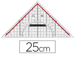 Mor Escuadra de Dibujo Técnico 25 cm Plástico Transparente Plexiglás