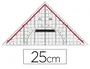 Mor Escuadra de Dibujo Técnico 25 cm Plástico Transparente Plexiglás