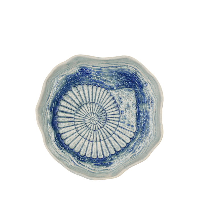 Summa Mar Azul Plato Llano Abstract Caracol 24 cm (Set de 6)