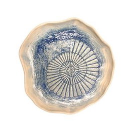 Summa Plato Llano Caracol 24 cm Gres Azul - Vajilla Mar Azul (Set de 6)