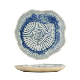 Summa Mar Azul Plato Llano Abstract Caracol 24 cm (Set de 6)