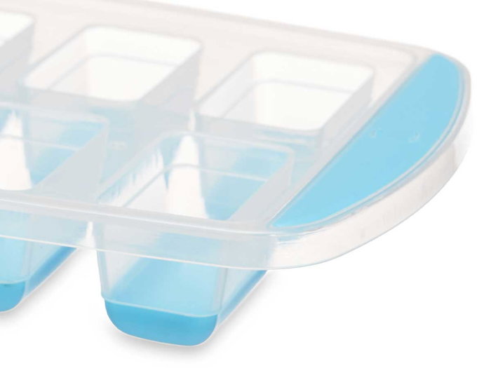 Leknes Cubitera de Plástico Rectangular para Hielo, Polipropileno y Caucho Termoplástico, 24.5x11.8x2.8 cm, Colores Surtidos (Set de 48)