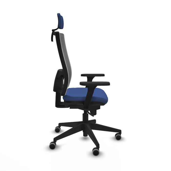 PIQUERAS Y CRESPO Silla de oficina Horna con mecanismo Sincro, Azul marino y Gris