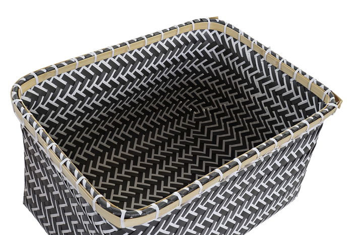 DKD Home Decor Cesta Gris Beige 35 x 26 x 19 cm (2 Unidades)