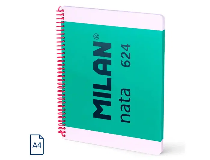 Milan Cuaderno Espiral Nata® 624 Since 1918 A4 Verde Tapa Dura