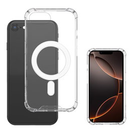 4smarts Funda Ibiza fr para Apple iPhone 16e, Transparente, Resistente a Golpes, Compatible con MagSafe