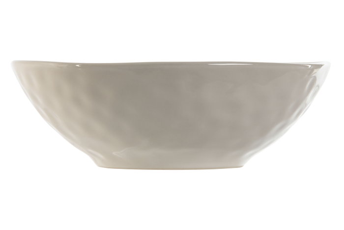 DKD Home Decor Plato de Gres Esmaltado Ondulado Blanco