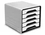 Cep Fichero Cajones Sobremesa 5 Cajones Blanco/Negro 360x288x270 mm