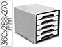 Cep Fichero Cajones Sobremesa 5 Cajones Blanco/Negro 360x288x270 mm