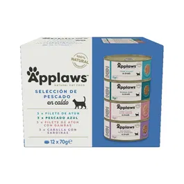 Applaws Lata Seleccion Pescado Multipack 12 latas x 70 gr Comida Húmeda para Gatos
