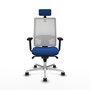 PIQUERAS Y CRESPO Silla de oficina Horna con Mecanismo Sincro Azul y Blanco