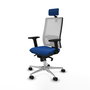 PIQUERAS Y CRESPO Silla de oficina Horna con Mecanismo Sincro Azul y Blanco