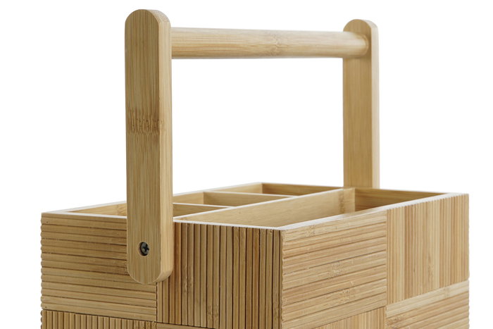 DKD Home Decor Cubertero de Bambú Natural con Asa DKD Home Decor Cubertero de Bambú Natural con Asa