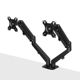 LINDY Soporte de escritorio dual con brazo de gas para monitores de hasta 27 pulgadas Negro