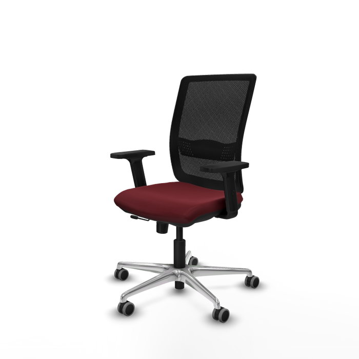 PIQUERAS Y CRESPO Silla de oficina Haches con mecanismo Sincro/Traslack Granate y Negro