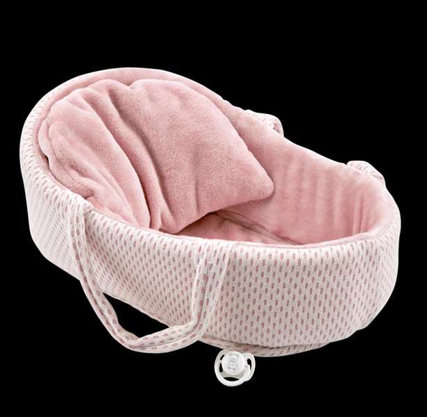 Muñecas Arias Muñeca Elegance Andie Rosa 40 cm con Capazo, Mecanismo de Llanto Try Me, Incluye Pilas, Edad 3+