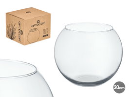 Giftdecor Pecera de Cristal Transparente 19 cm (Ancho) x 15.5 cm (Alto) x 19 cm (Largo) con Boca de 13.5 cm (Set de 6)