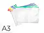 Djois Bolsa Multiusos con Cremallera DIN A3, Pack 8 Unidades, Colores Surtidos