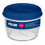 Milan Fiambrera de tritán hermética redonda nata 624 azul 500 ml