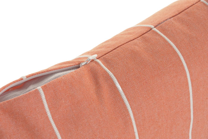 DKD Home Decor Cojín de Algodón Reciclado 50x30 Rayas Naranja Pack de 2
