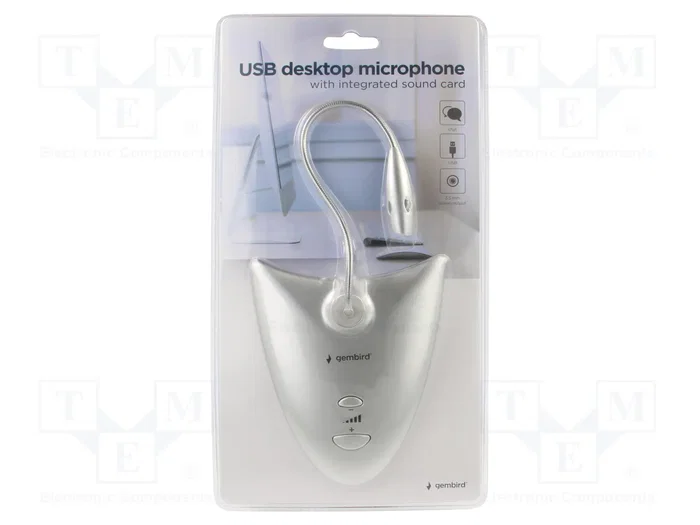 GEMBIRD Micrófono Gris con Conexión USB A GEMBIRD Micrófono Gris con Conexión USB A