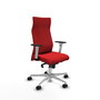 PIQUERAS Y CRESPO Sillón Albacete Rojo con Mecanismo Sincro y Base de Aluminio