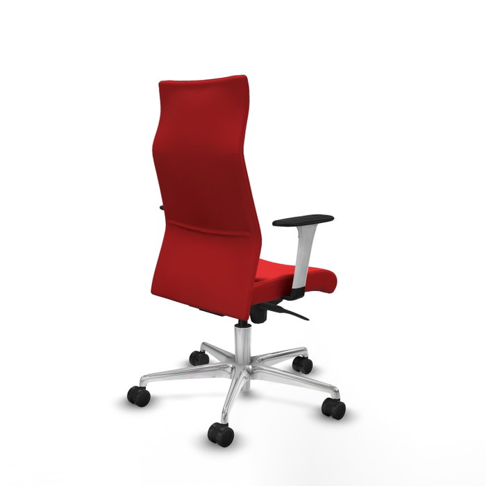 PIQUERAS Y CRESPO Sillón Albacete Rojo con Mecanismo Sincro y Base de Aluminio