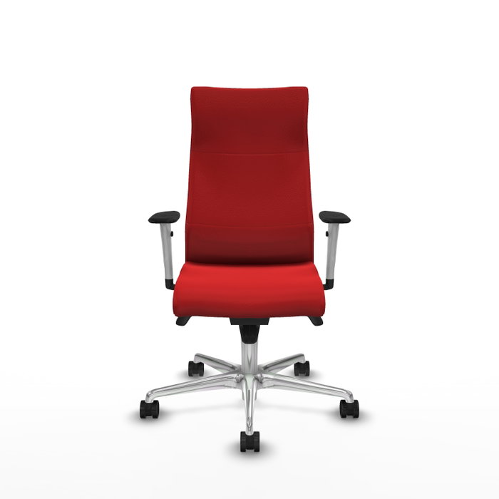 PIQUERAS Y CRESPO Sillón Albacete Rojo con Mecanismo Sincro y Base de Aluminio