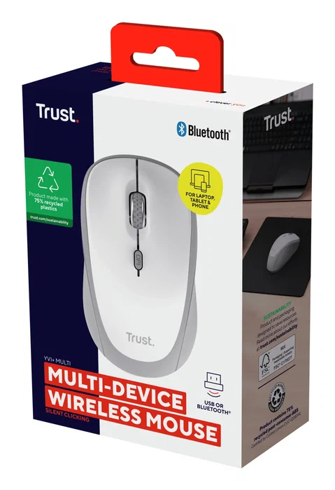 Trust Yvi+ Ratón Inalámbrico Ambidextro Blanco Trust Yvi+ Ratón Inalámbrico Ambidextro Blanco