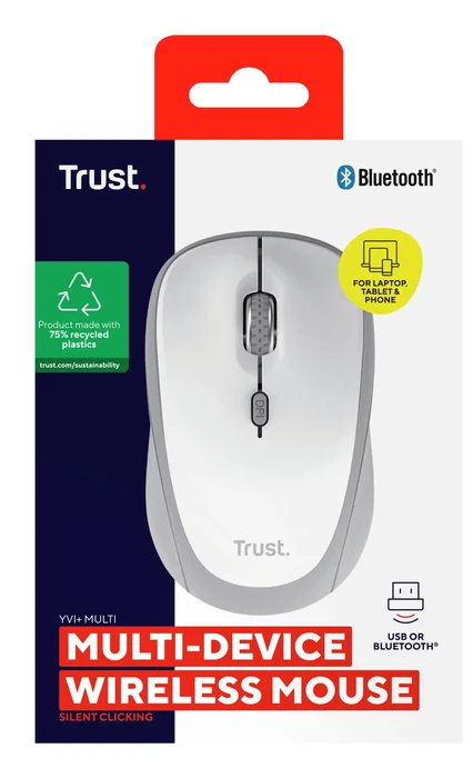 Trust Yvi+ Ratón Inalámbrico Ambidextro Blanco Trust Yvi+ Ratón Inalámbrico Ambidextro Blanco