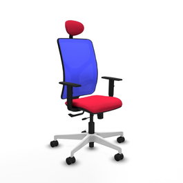 PIQUERAS Y CRESPO Silla de oficina Motilla con mecanismo Sincro/Traslack, Rojo y Azul