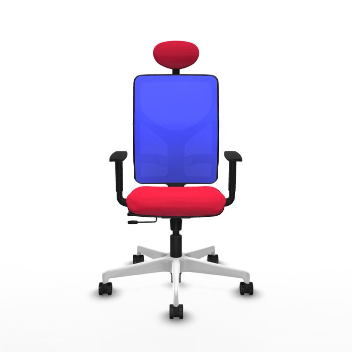 PIQUERAS Y CRESPO Silla de oficina Motilla con mecanismo Sincro/Traslack, Rojo y Azul