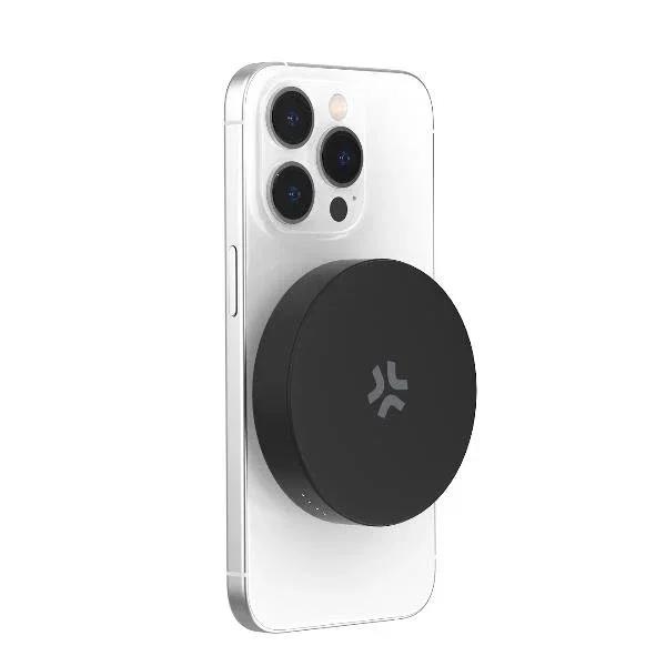 Celly MAGPB3000BK - Power Bank / Batería Externa 3000 mAh Negro - Cargador Inalámbrico MagSafe 5W y USB-C