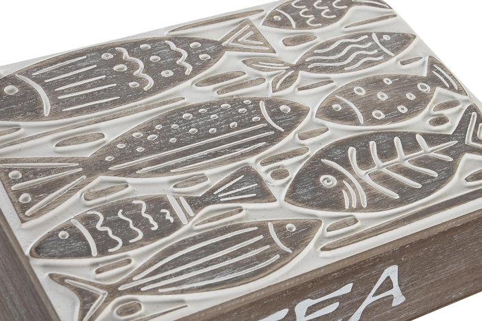 Caja Infusiones Mediterraneo DKD Home Decor Natural 16 x 8 x 24 cm (4 Unidades)