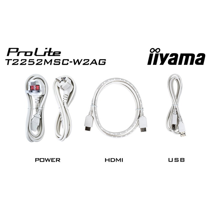 iiyama ProLite T2252MSC-W2AG 54,6 cm/21,5" Full HD IPS 5 ms Touch10pt HDMI DisplayPort USB-Hub Speakers VESA Blanco