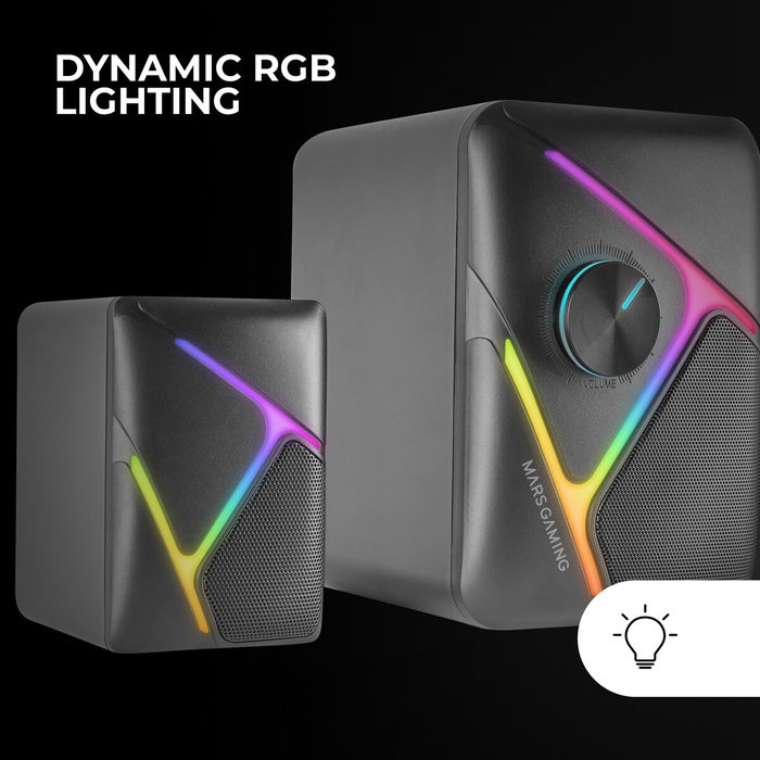 Mars Gaming MS-H21 Altavoces Gaming 2.1 RGB Negro