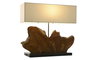 DKD Home Decor Lámpara de Sobremesa de Teca y Hierro 60x20x55 cm