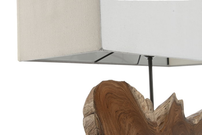 DKD Home Decor Lámpara de Sobremesa de Teca y Hierro 60x20x55 cm