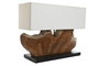 DKD Home Decor Lámpara de Sobremesa de Teca y Hierro 60x20x55 cm