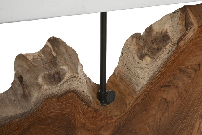 DKD Home Decor Lámpara de Sobremesa de Teca y Hierro 60x20x55 cm