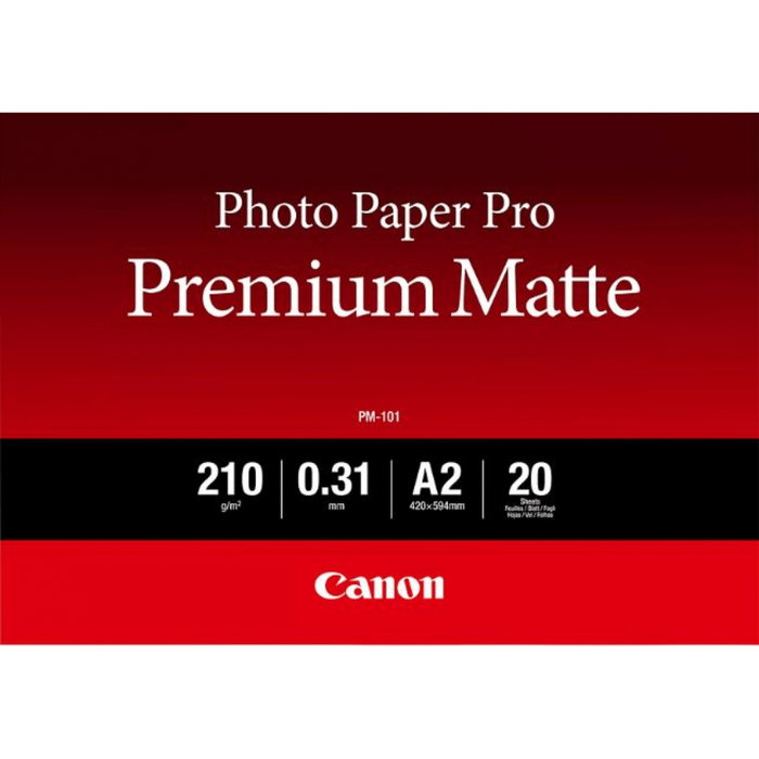 Canon Pro Premium Matte PM-101 A2 20 Hojas 210g/m² Canon Pro Premium Matte PM-101 A2 20 Hojas 210g/m²