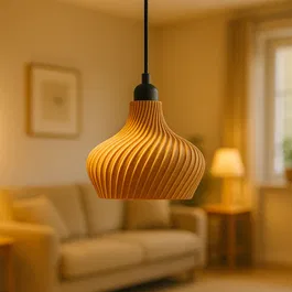 Lámpara Colgante Daila Beige/Florón Negro/Cable Negro