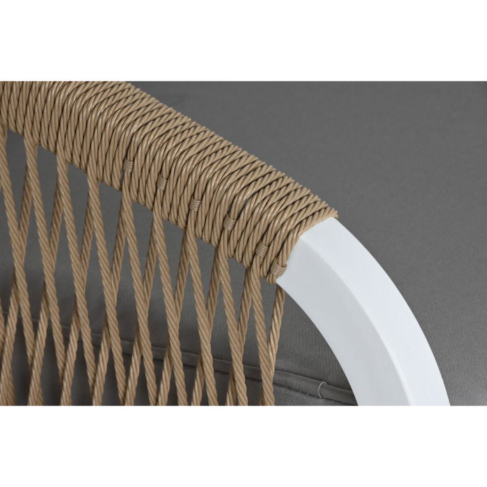 DKD Home Decor Sofá Terraza y Jardín Gris Claro Natural 189 x 73 x 84 cm Set de 4