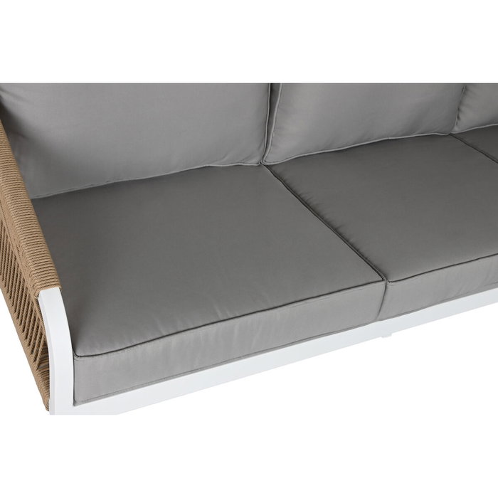 DKD Home Decor Conjunto de Sofá de 4 Piezas en Aluminio y Poliéster Gris Claro