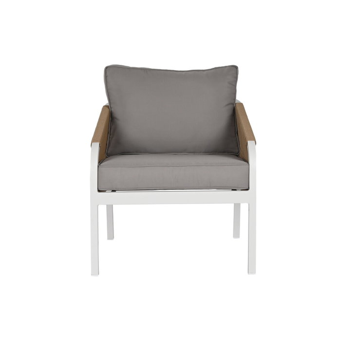 DKD Home Decor Conjunto de Sofá de 4 Piezas en Aluminio y Poliéster Gris Claro